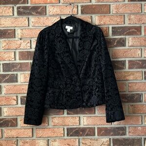 Ann Taylor Loft Burnout Velvet Blazer